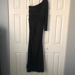 One shoulder gold/black sparkly dress